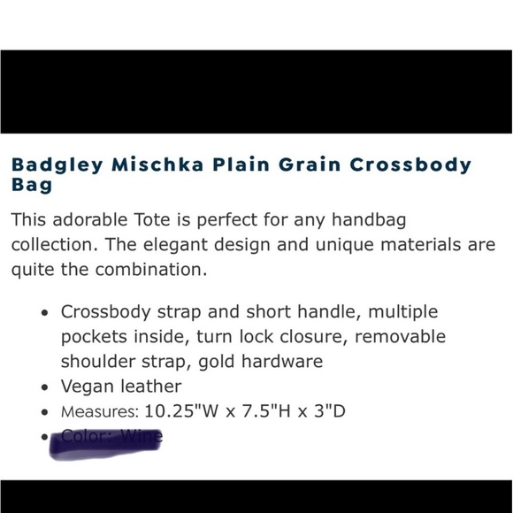 NEW Badgley Mischka Crossbody Shoulder Purse Vegan Classic Career Chain Detail - Picture 8 of 9